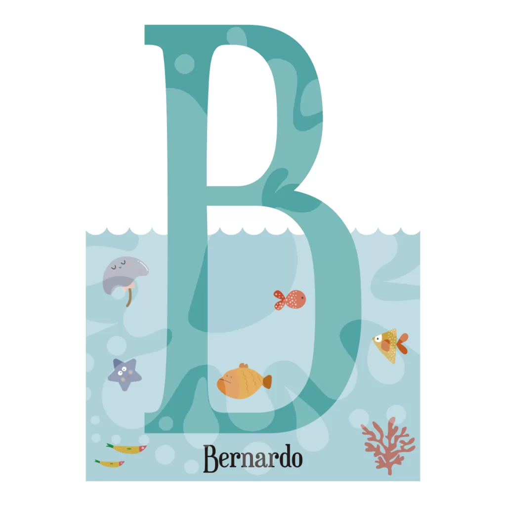 Quadro Fundo do Mar com Nome Menino